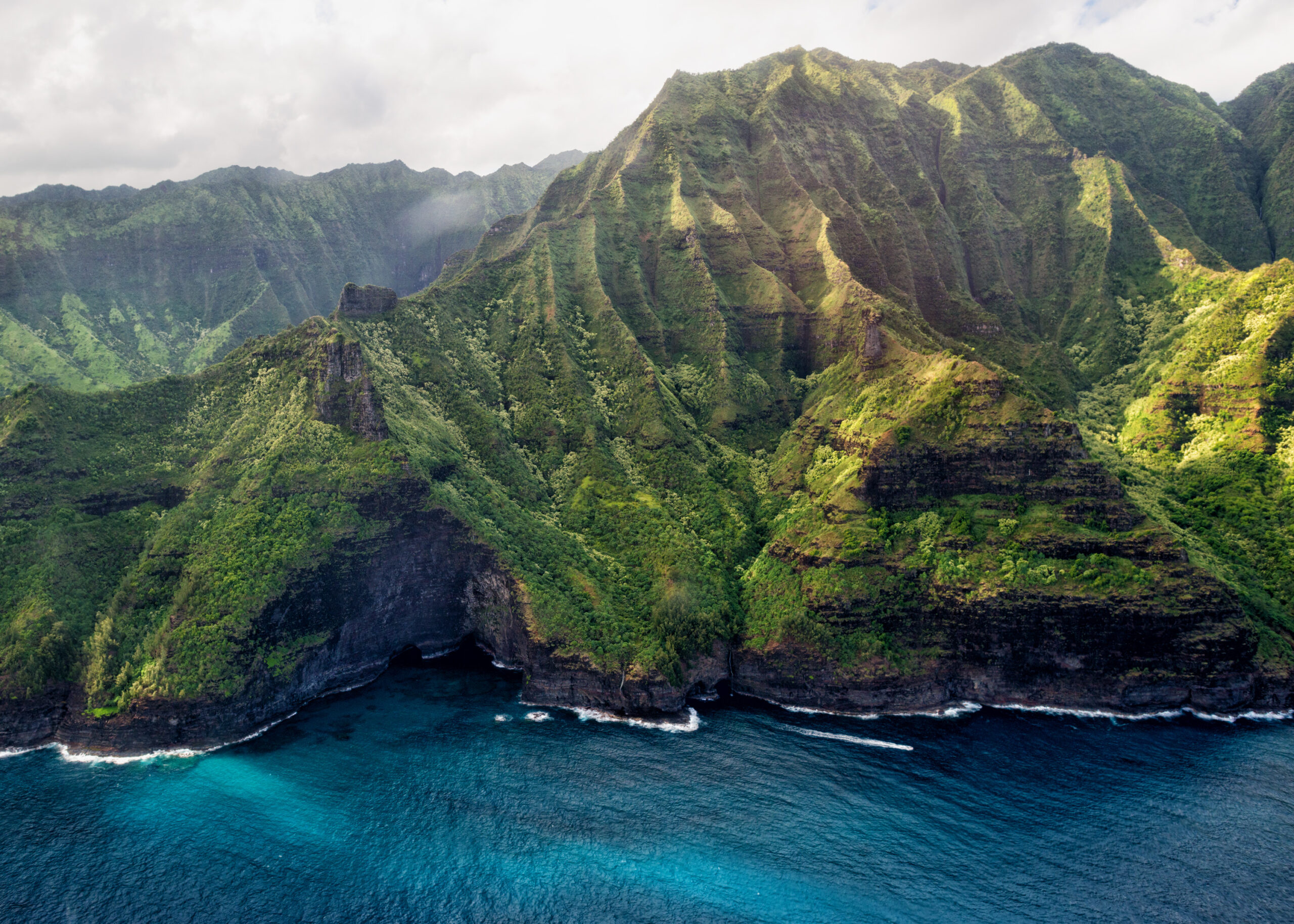 kauai napali coast aerial view
